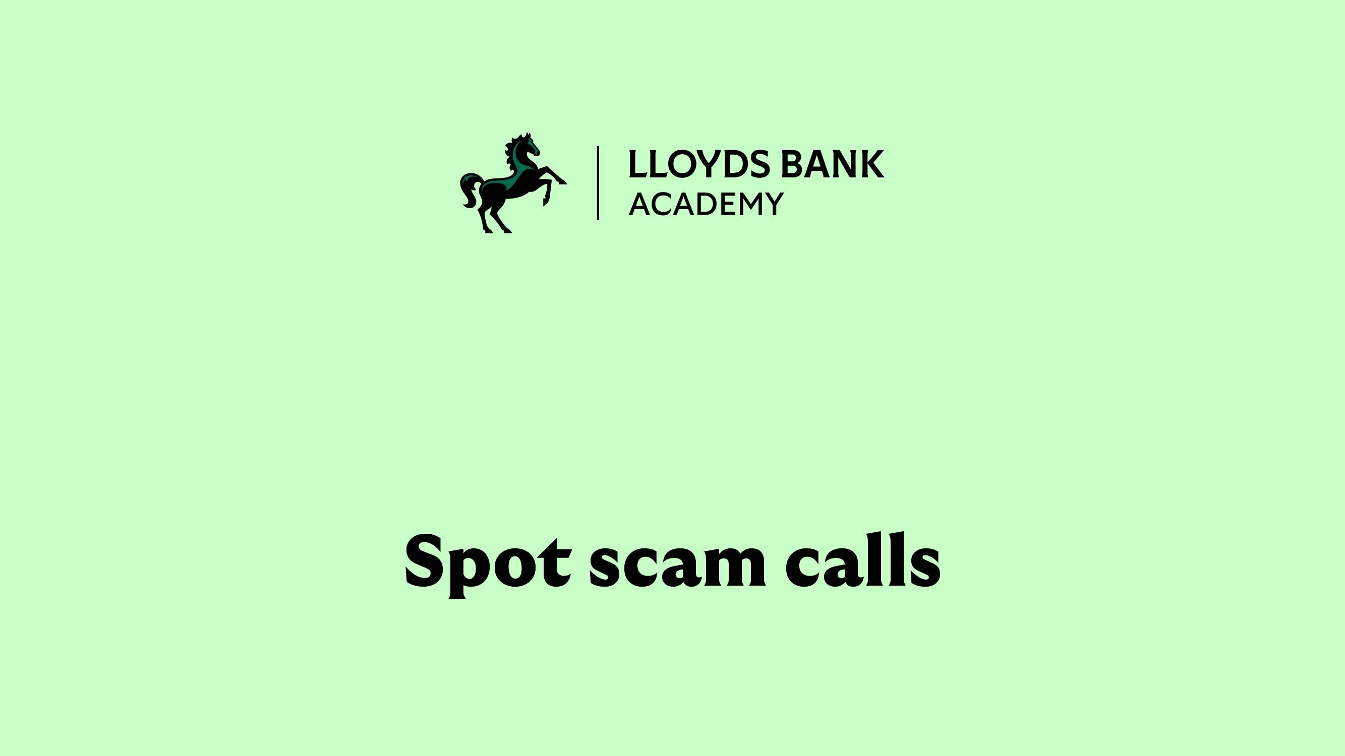 Spot scam calls