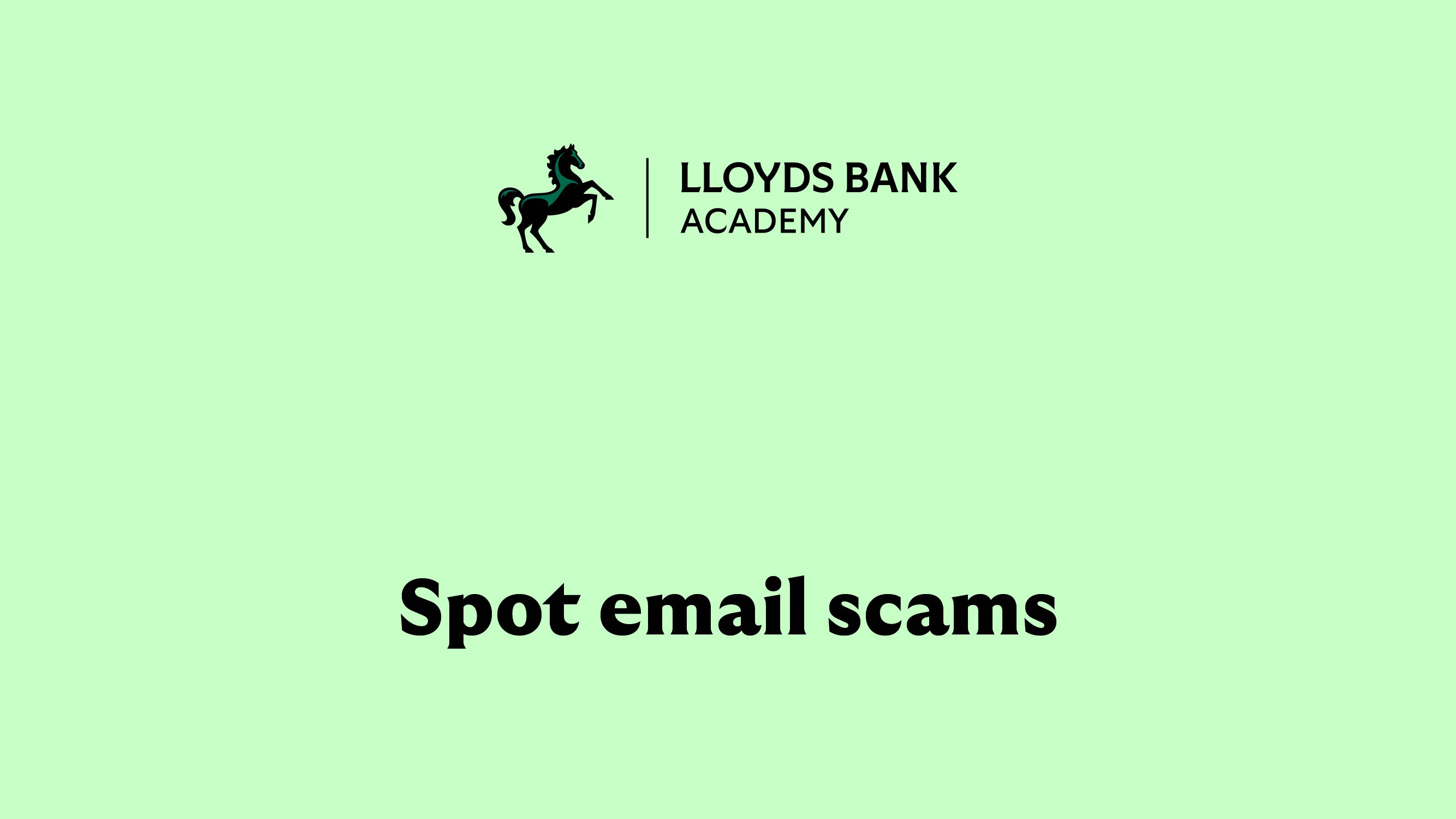 Spot email scams
